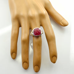Ayesha Red Halo Ring for Women Sterling Silver Gemstone