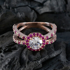 Naomi Red Halo Ring for Women with Sparkling Gemstones