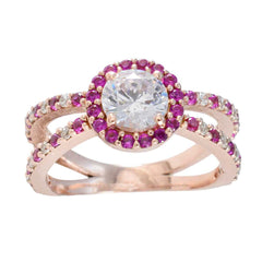 Naomi Red Halo Ring for Women with Sparkling Gemstones