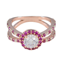 Naomi Red Halo Ring for Women with Sparkling Gemstones Ruby CZ Red