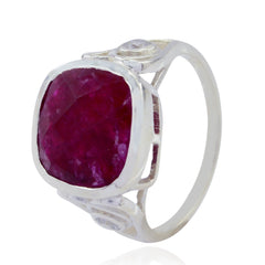 Ayesha Red Halo Ring for Women Sterling Silver Gemstone