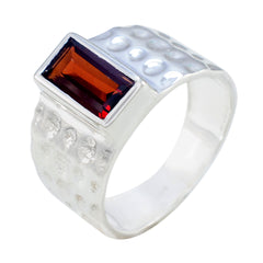 Kristine Red Solitaire Ring for Women in Silver