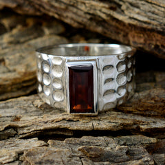 Kristine Red Solitaire Ring for Women in Silver