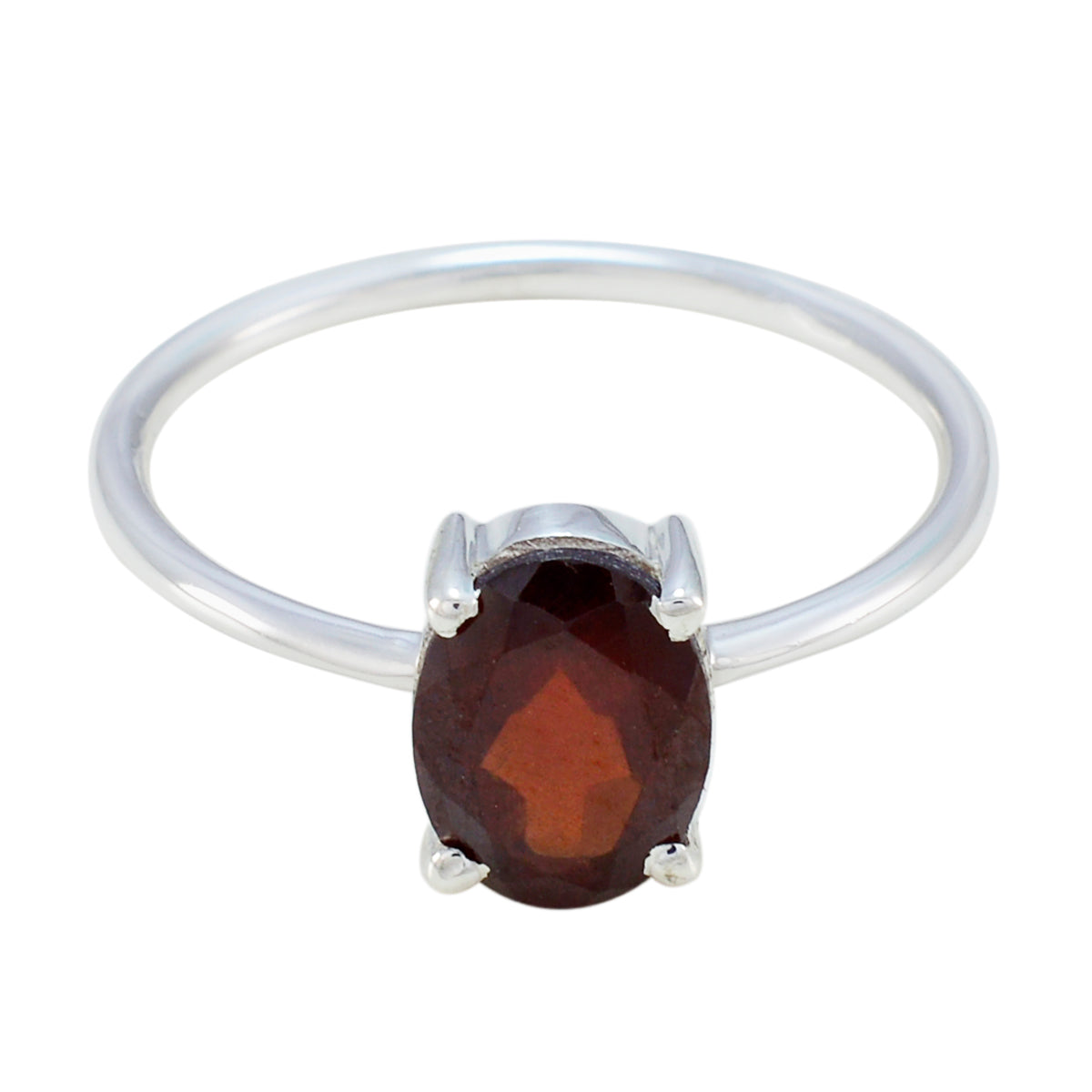 Li Lee Sophisticated Red Solitaire Ring Garnet Red