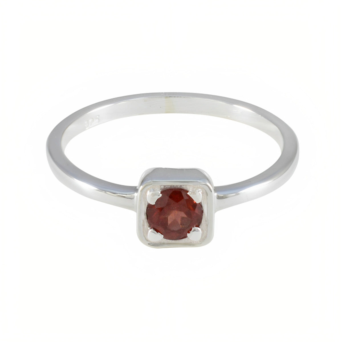 Ha-eun Glamorous Red Solitaire Ring Garnet Red