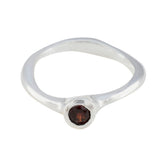 Hanna Sophisticated Red Solitaire Ring Garnet Red