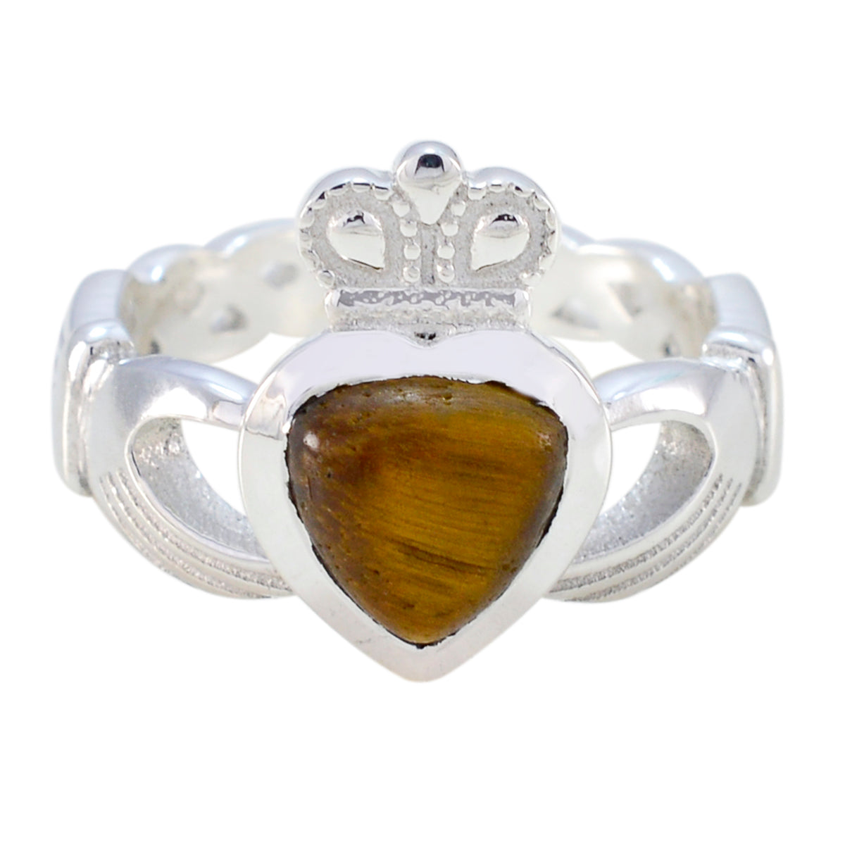 Sophia Romantic Brown Solitaire Ring Tiger Eye Brown