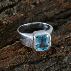 Liyana Trendy Blue Solitaire Ring in Sterling Silver
