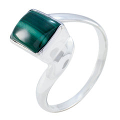 Luisa Trendy Green Solitaire Ring with Silver Band