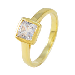 Alejandra Trendy White Solitaire Ring in Gold