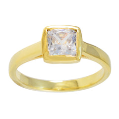Alejandra Trendy White Solitaire Ring in Gold