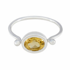 Camila Trendy Yellow Solitaire Ring Citrine Yellow