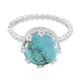 Saanvi Romantic Turquoise Solitaire Ring Turquoise Blue