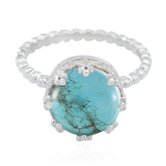 Saanvi Romantic Turquoise Solitaire Ring Turquoise Blue