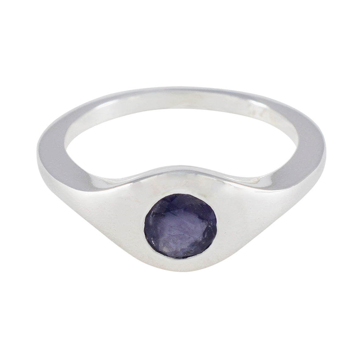 Victoria Modern Blue Solitaire Ring Iolite Blue
