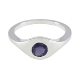 Victoria Modern Blue Solitaire Ring Iolite Blue