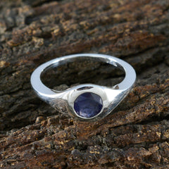 Victoria Modern Blue Solitaire Ring