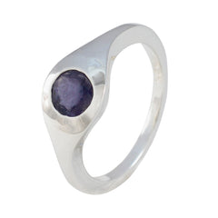 Victoria Modern Blue Solitaire Ring