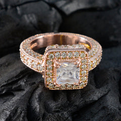 Genesis White Halo Engagement Ring in Rose Gold