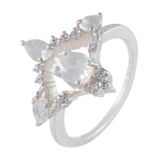 Carla White Halo Ring with Pear-Shaped Gemstones