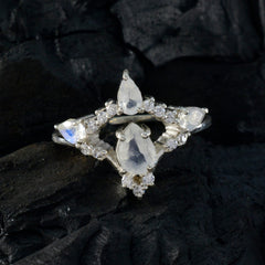 Carla White Halo Ring with Pear-Shaped Gemstones