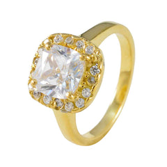 Ananya gold ring featuring a sparkling white halo ring for women with a cushion-cut center stone