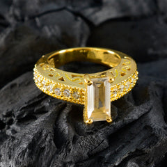 Isabella White Halo Ring for Women with Gold Detailing