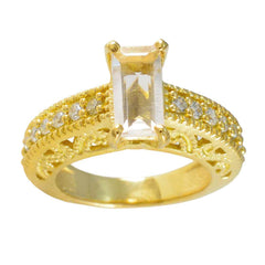 Isabella White Halo Ring for Women with Gold Detailing