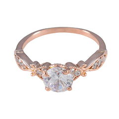 Hanna White Halo Ring for Women Rose Gold Accent White CZ White