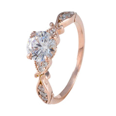 Hanna White Halo Ring for Women Rose Gold Accent