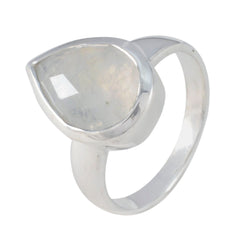 Laura White Solitaire Ring for Women with Teardrop Gemstone