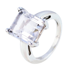 Charlotte White Solitaire Ring for Women with Square Gem