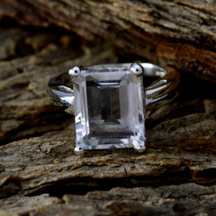 Charlotte White Solitaire Ring for Women with Square Gem