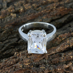 Savannah White Solitaire Ring for Women with Sparkling Stone