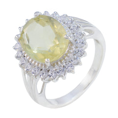 Maria Yellow Gemstone Halo Ring with Sparkling Accents