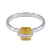 Emma Yellow Gemstone Solitaire Ring in Silver Citrine Yellow