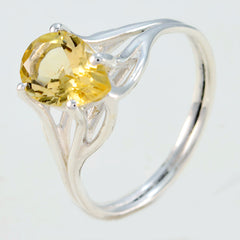 Teresa Yellow Gemstone Solitaire Ring in Sterling Silver