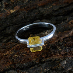 Emma Yellow Gemstone Solitaire Ring in Silver