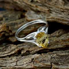 Teresa Yellow Gemstone Solitaire Ring in Sterling Silver