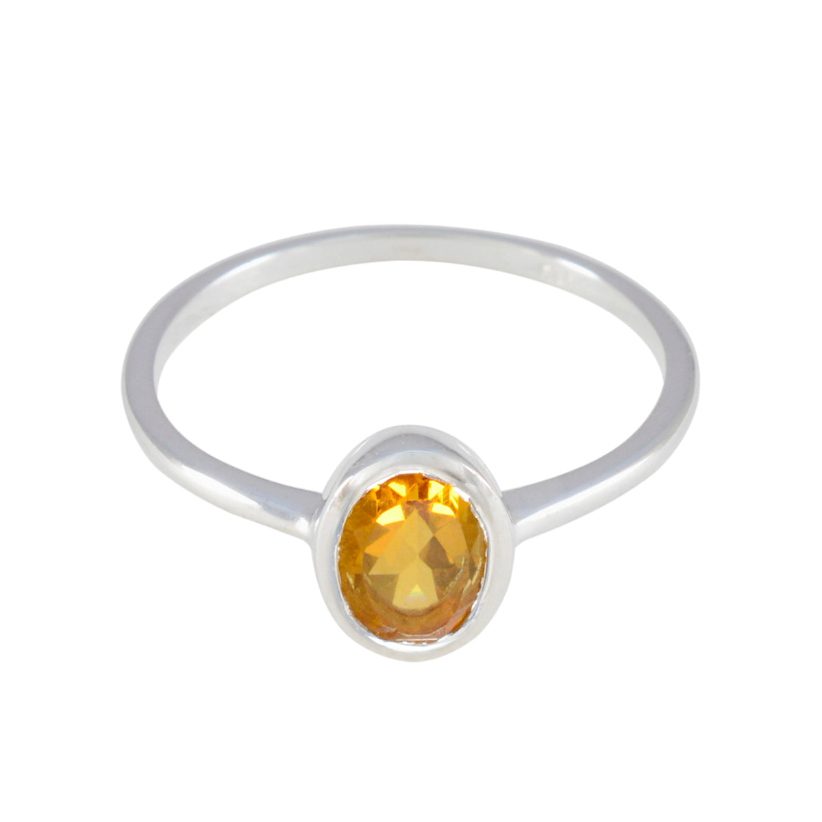 Dewi Yellow Solitaire Engagement Ring with Gemstone Citrine Yellow