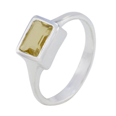 Isabelle Yellow Solitaire Gemstone Ring in Silver