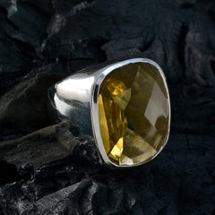 Aria Yellow Solitaire Gemstone Ring in Sterling Silver