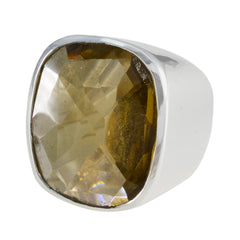 Aria Yellow Solitaire Gemstone Ring in Sterling Silver Citrine Yellow