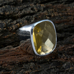Aria Yellow Solitaire Gemstone Ring in Sterling Silver