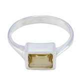 Isabelle Yellow Solitaire Gemstone Ring in Silver Citrine Yellow