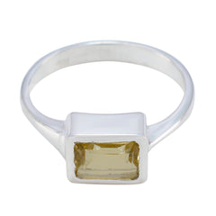 Isabelle Yellow Solitaire Gemstone Ring in Silver Citrine Yellow