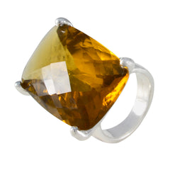 Bianca Yellow Solitaire Ring with Large Gemstone