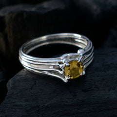 Isadora Graceful Yellow Solitaire Ring