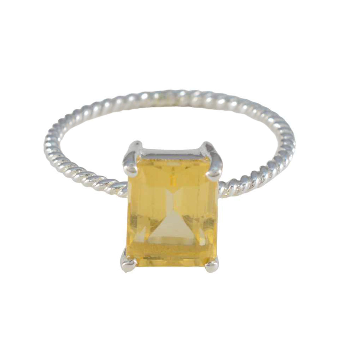 Pauline Twist Yellow Solitaire Ring Citrine Yellow
