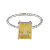 Pauline Twist Yellow Solitaire Ring Citrine Yellow